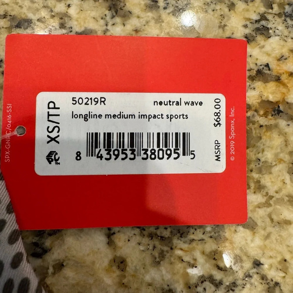 NWT Spanx Women's Longline Medium Impact Sports Bra In Neutral Wave Size XS - Picture 6 of 8